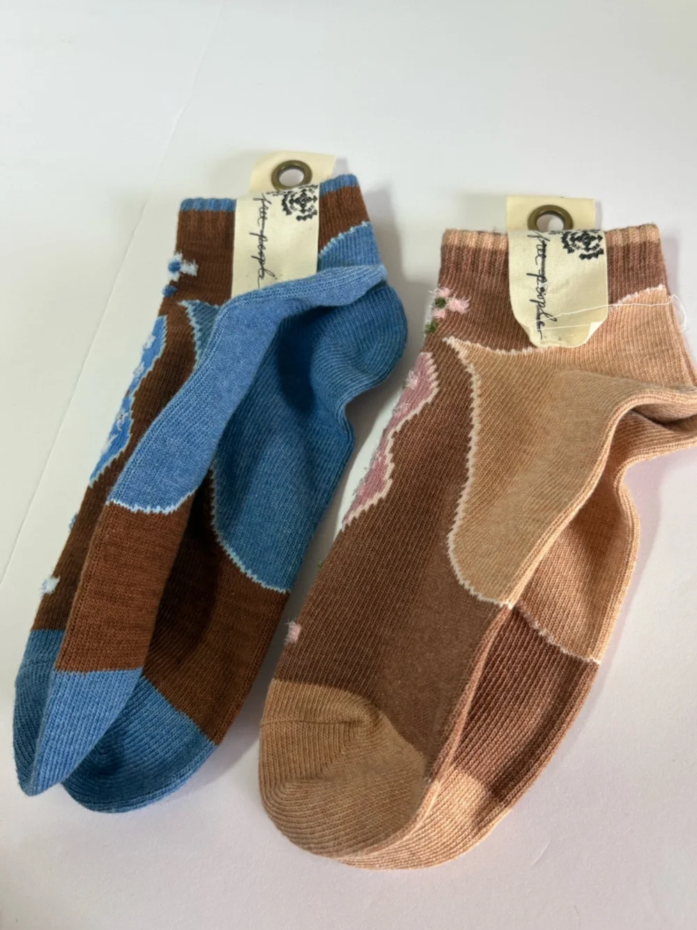 Set of 2 NWT Free People Super Short Raggedy Ankle Socks